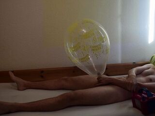 blowing up balloon on my weenie until it pop