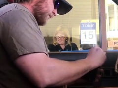 Horny Guy Bustin A Nut at the Bank ( Hands free Public Cum )