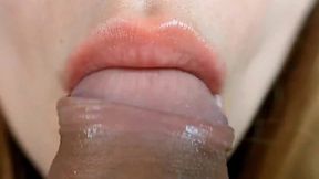 Blonde is giving an amazing blowjob to a lucky guy until he cums in her mouth