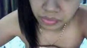 Chubby Malaysian webcam girl plays with her fat boobs for me