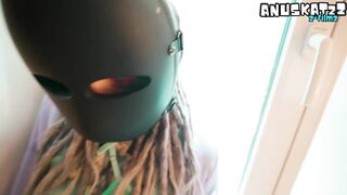 Tattooed, masked girl gets anal fucked and ends up with her pussy dripping in cum