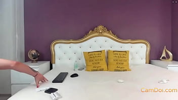 sexy girl sit on balloon while masturbate with vibrator