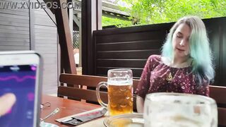 Remote orgasm control of my Stepsister into Pub!