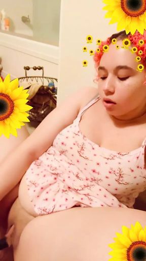 Vanilla plays with her tight pussy