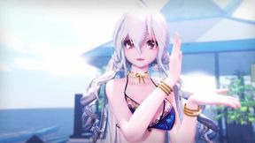 【R18-MMD】HAKU 弱音ハク 沙滩泳装 LILAC