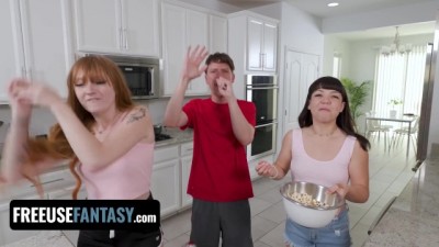 Epic NBA Finals FreeUse Threesome: Boyfriend Scores Big with Girlfriend & Her Bestie