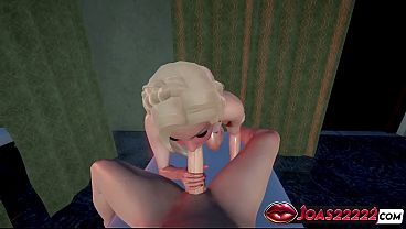 Big Tits Blonde Amber in Rule34 3D Hentai - Two Hands Handjob Service for Big Dick, Sloppy Blowjob with Loud Moans and Sitting Deepthroat to Thick Cumshot Uncensored Animation