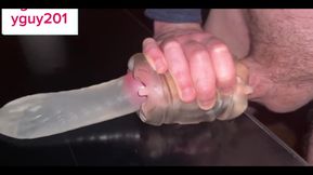 Guy Moaning While Fucking Fleshlight with Dirty Talk Until Huge Cum in Water Straight