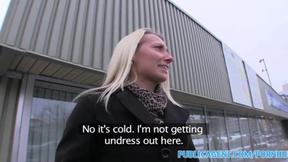 ”Blonde Takes Cash for Public Sex”