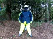 HiViz pup sneaked out of work to have a quick paw