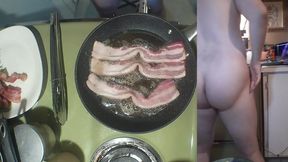 Making a Bacon and Eggs Sandwich