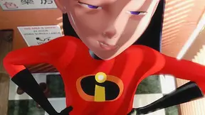 Elastigirl Violets Secret Futanari Tryst in Steamy Changing Room Hideaway