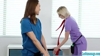 Hot masseuse scissor fucks her co worker