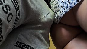 OMG!!! Stranger Cums Hard in Her Panties on Crowded Subway Rubdown