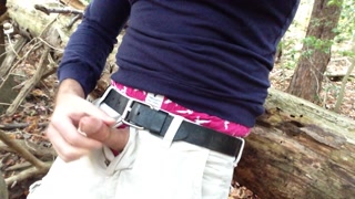 Caught jerking-off in the woods. I found this video of me jacking off when someone walks up on me.
