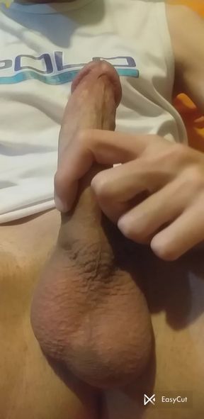 Teen Asian goth waxes big dick in solo session
