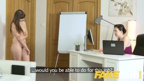 Shy french minx in orgasmic dildo casting
