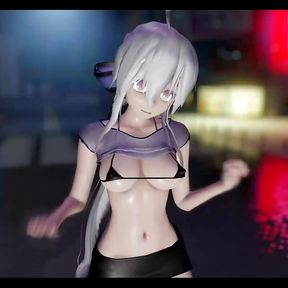 Haku Dancing In Sexy Short Skirt + Gradual Undressing (3D HENTAI)