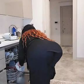 my big ass stepmom gabriella cooks by showing me her ass.