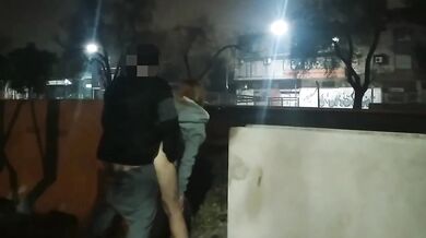 girl flashing naked in the street fucking in public voyeurs and caught by the police