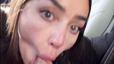 Bigamy blowjob on the plane for her big tits and cum slut needs