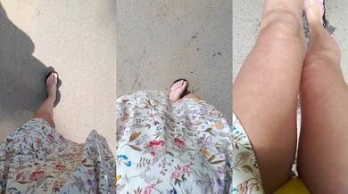 Mom gets desperate in the park dragging her wet panties home