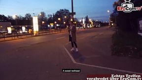 Late Night Whores' Wild Street Fuck on German Pavement