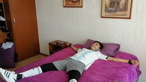 Your Favourite 18-Year-Old Cutie Chaka Is Tied Up In The Classic X-Position. We All Know What Awaits Him: Merciless Tickling All Over His Body. Watch The Cutie Squirm & Enjoy His Adorable Reactions!