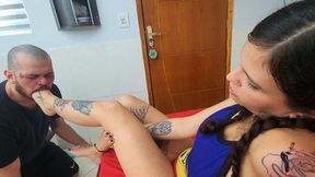 Foot worship, part 2, by Qween and Slave, FULL HD
