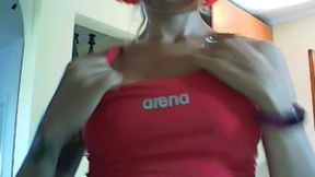 hot dancer with red swimsuit