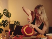 Cozy Halloween Pumpkin Carving with Your Girlfriend