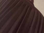 Teasing you with no panties (dancing, up skirt pussy)