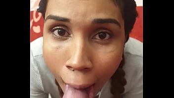 Venezuelan slut sucks a cock and gets cum in her mouth to swallow.