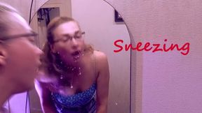 Sneezing on the mirror