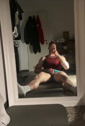 Jerking in front of a mirror