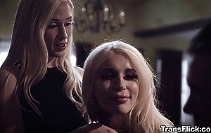 Stepbrother getting fucked by his trans stepsister with her girlfriend