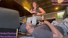 IGNORED FOOTSTOOL IN RESTAURANT FV