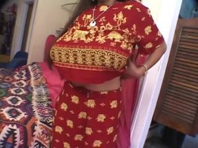 Guy puts his cock in Indian girl's mouth while her pussy gets eaten by another