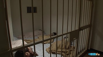 This not so experienced girl was trying to suck a guy in this prison toilet