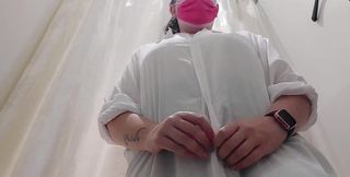 In the Shop with Your Italian Stepmother She Spies on Her as She Tries on These Sexy Clothes and Puts Her Tits in Your Face