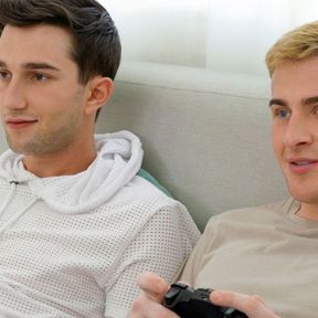 Two Cute Twink Boy Step Brothers Have Sex During Video Game