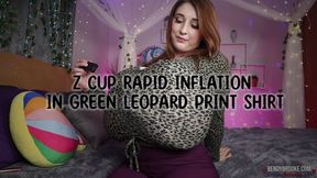 Z Cup Rapid Inflation in Green Leopard Print Shirt