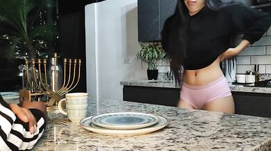 Surprise fuck while husband’s away creampie