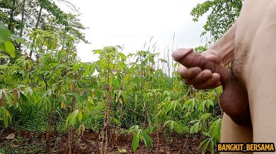 INDONESIAN DICK - Outdoor Masturbation and Big Cumshot after a Month of Fasting