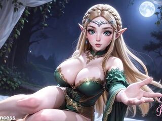 Princess Zelda Impure Talk Tease Twerking Squirting Ahegao in Her Castle Bedroom - AI-generated NSFW Small Princess