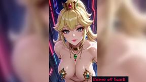 Gol Busty Princes Peach Teasing Cartoon Animation