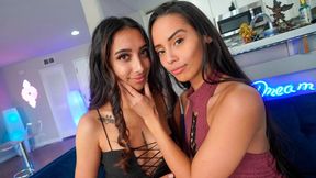 Kiarra Kai and Andreina Deluxe are fucking with a shared lover