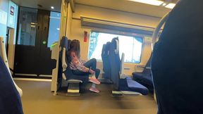 public dick flash on the train. stranger girl jerk me off and suck me. risky real outdoor