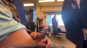 public dick flash on the train. stranger girl jerk me off and suck me. risky real outdoor