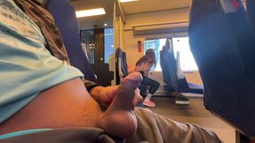 public dick flash on the train. stranger girl jerk me off and suck me. risky real outdoor